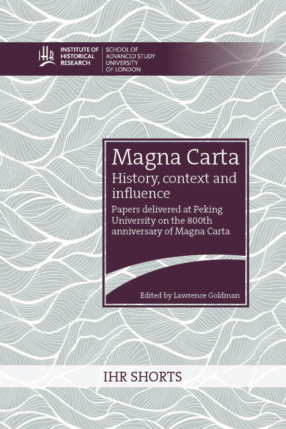 Book cover for Magna Carta: history, context and influence